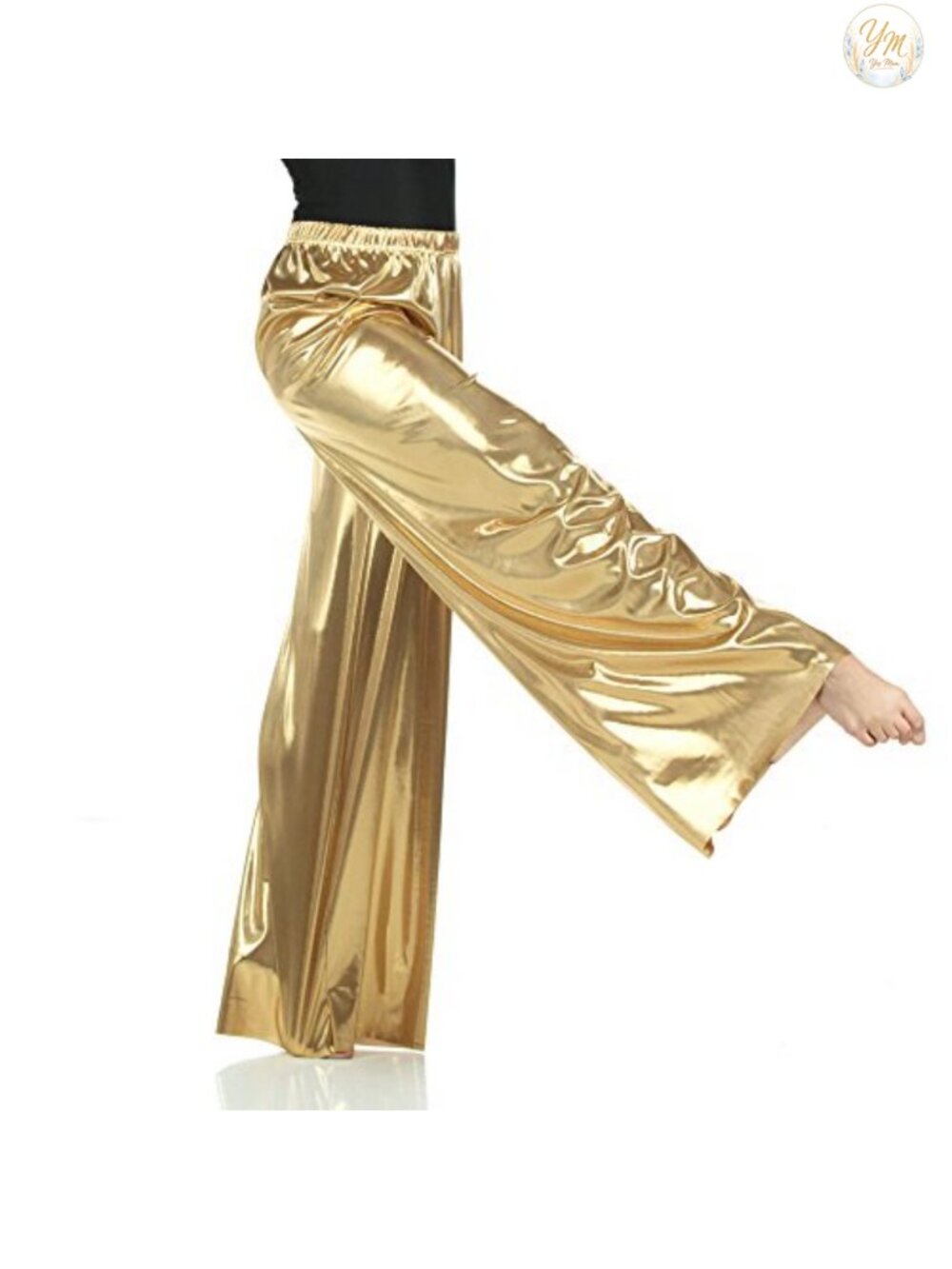 Unisex Dance Pants Wide Leg Pull-On Elastic Waist Palazzo
